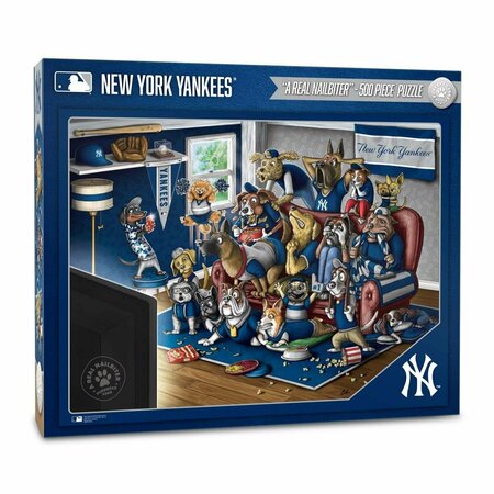 YOUTHEFAN 18 x 24 in. MLB New York Yankees Purebred Fans Puzzle, Multi Color - A Real Nailbiter - 500 Piece 2502403